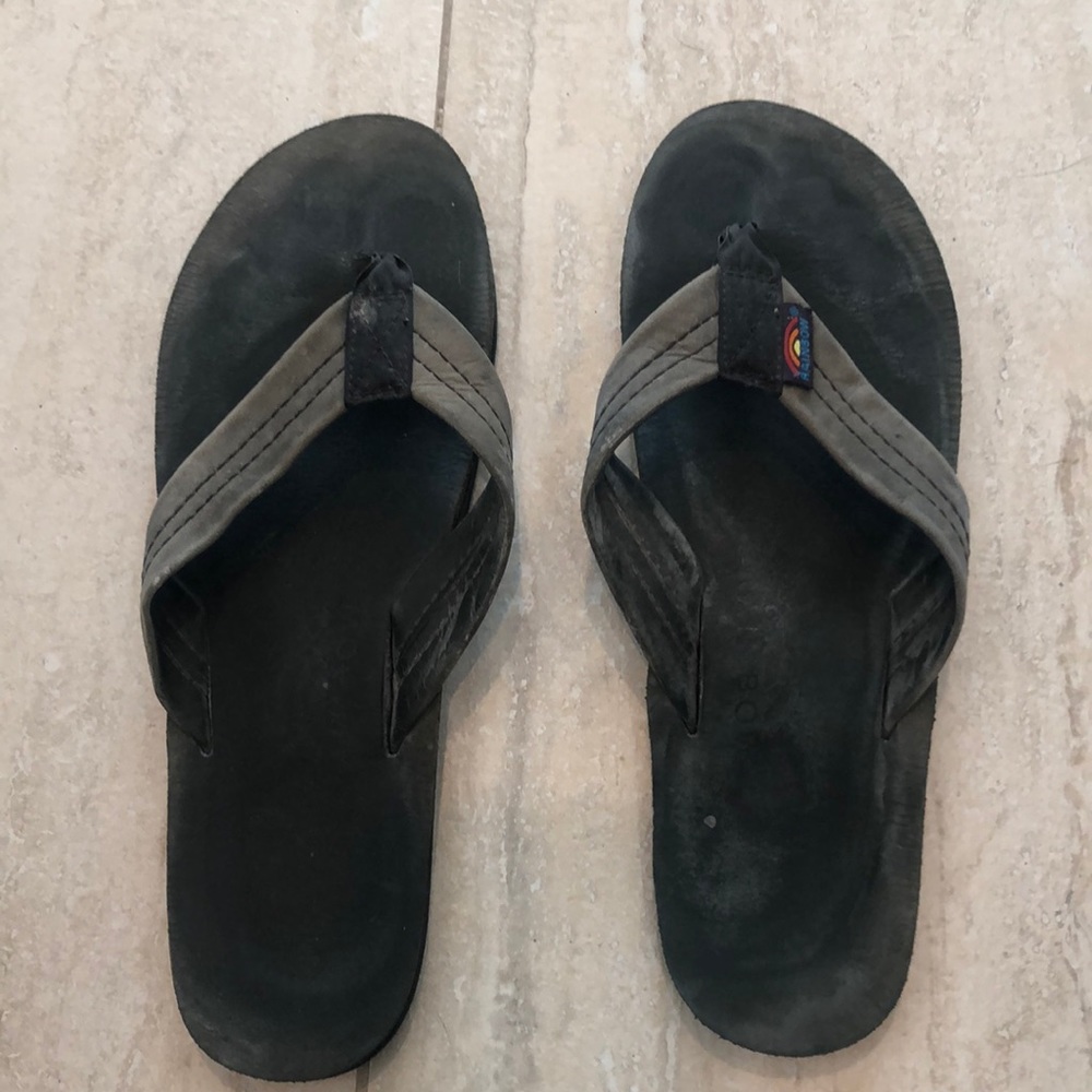 Rainbow leather sandals